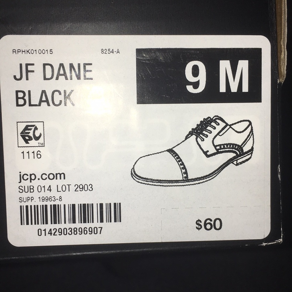 JF Dane Black Dress Shoes